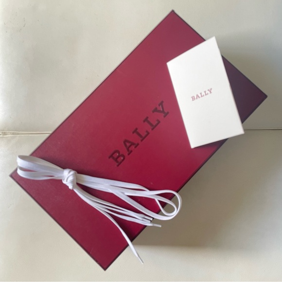 BALLY Men’s Ascar Classic White Leather Low Top Sneakers Size 11US - Picture 8 of 9